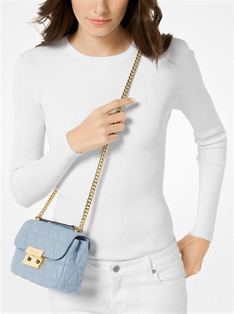 michael kors crossbody metallic sloan small leather|Sloan Small Quilted Leather Crossbody Bag .